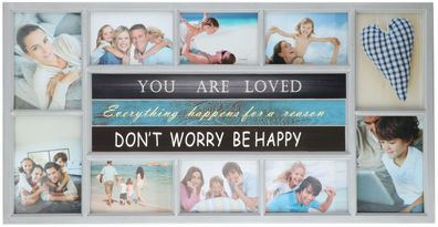 Bilderrahmen YOU ARE LOVED für 10 Fotos 74x38 cm Fotowand Wandbild Bilderhalter