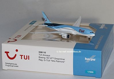 Herpa Wings 536110 - TUI Airways Boeing 787-8 Dreamliner - G-TUII - Mrs Patmore 1:500