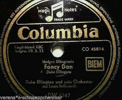 Duke Ellington & Louis Bellson "Funcy Dan / The Hawk Talks" Columbia 1951 78rpm