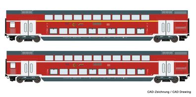 Roco 74148 2-tlg. Set: Doppelstockwagen, DB AG - Spur H0 - DC