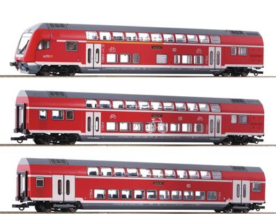 Roco 74150 3-tlg. Set: Doppelstockwagen, DB AG - Spur H0 - DC