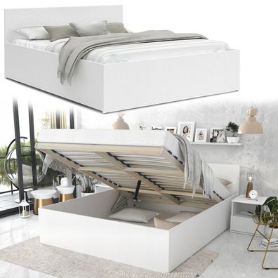 Bett mit Lattenrost Jugendbett Doppelbett mit/ ohne Matratze Bettkasten
