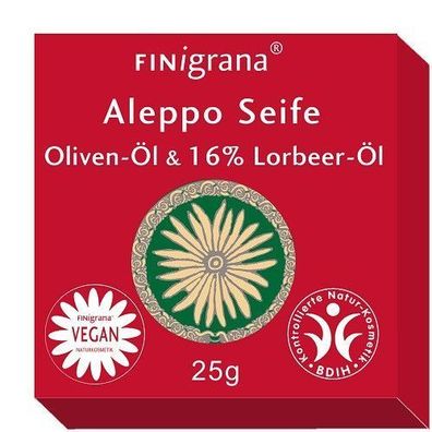 FINigrana® Alepposeife Olive mit 16% Lorbeeröl, 25 g
