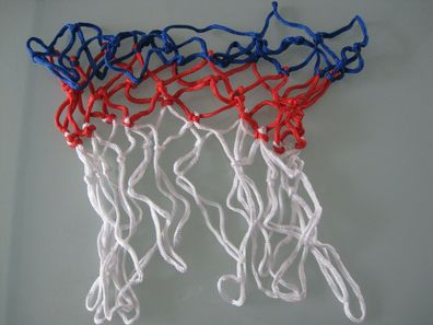 10 x Basketball Netz Hudora blau/ weiß/ rot sehr robust Ersatznetz 45 cm