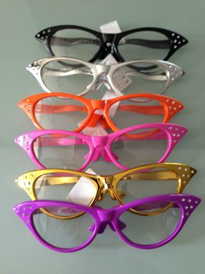 6 Fifties Cat Eye Partybrille zum Junggesellenabschied gross