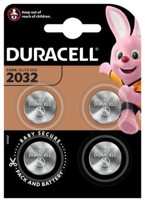 4 x Duracell CR 2032 3V Lithium Batterie Knopfzelle - 220mAh Kapazität - V. 2019