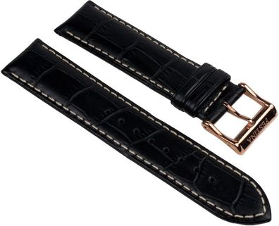 Festina Uhrenarmband Leder 21mm schwarz Kroko-Optik F16277 F16353