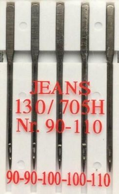 5 Jeans Nähmaschinennadeln 130 /705 H 90-110 Nähnadeln Flachkolben Nadeln