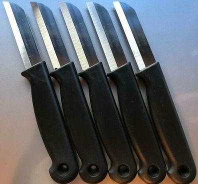 5x Solingen Küchenmesser Schwarz Obstmesser Schälmesser Allzweckmesser Messer