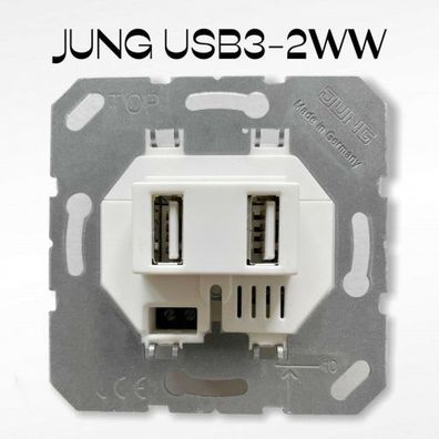 Jung USB-Steckdoseneinsatz 2-fach (USB3-2WW)