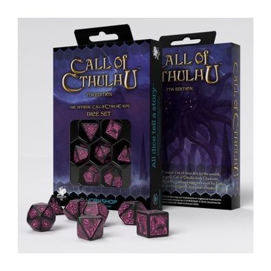 Call of Cthulhu 7th Edition Dice Set Schwarz & Magenta (7) - englisch