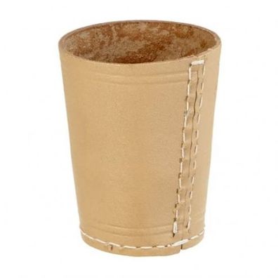 Lederwürfelbecher natur - deutsch