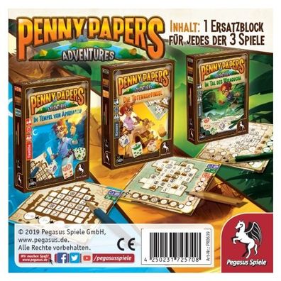 Penny Papers Adventure - Ersatzblöcke für 3 Spiele - deutsch