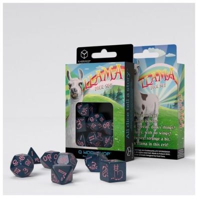 Sparkling Llama Dice Dark blue-Pink (7)