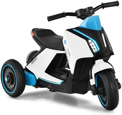 6V Elektro Motorrad mit Scheinwerfer Rücklicht, Dreirad Kindermotorrad mit Musik Hupe