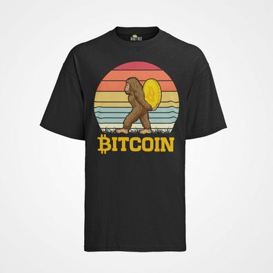 Bio Herren T-Shirt Bitcoin with Big Foot Krypto Money Geld Business Bitcoin