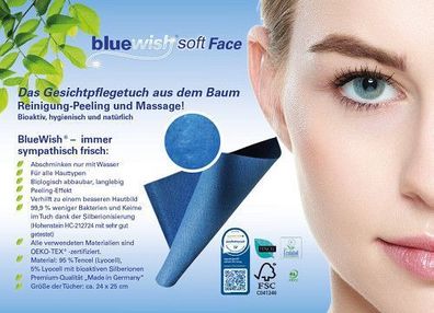 BlueWish® Soft Face Gesichtspflegetuch und Abschminktuch