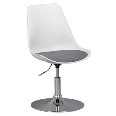 Amstyle Korsika | Drehsessel Stoff-Sitzfläche in Weiß/ Grau | Design Drehstuhl
