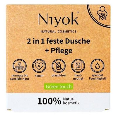 Niyok 2in1 Feste Dusche + Pflege Green touch, 80 g