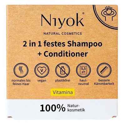 Niyok 2in1 Festes Shampoo + Conditoner Vitamina, 80 g