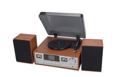 Retro Stereoanlage Plattenspieler DAB+ CD AUX Bluetooth Denver MRD-52 Lightwood