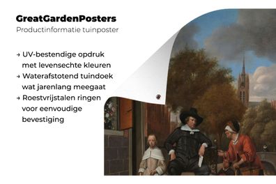 Gartenposter - 60x80 cm - Der Bürgermeister von Delft und seine Tochter - Gemälde von