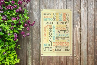 Gartenposter - 40x60 cm - Zitate - Kaffee - Sprichwörter - Cappuccino, Espresso, Latt