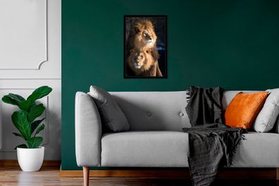 Poster - 20x30 cm - Löwen - Jagd - Wilde Tiere (Gr. 20x30 cm)