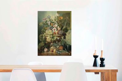 Glasbilder - 60x80 cm - Stilleben mit Blumen und Obst - Gemälde von Eelke Jelles Eelk