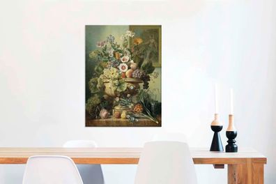 Leinwandbilder - 60x80 cm - Stilleben mit Blumen und Obst - Gemälde von Eelke Jelles