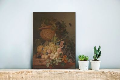 Leinwandbilder - 30x40 cm - Stilleben mit Blumen und Obst - Gemälde von Eelke Jelles