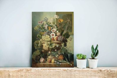 Glasbilder - 30x40 cm - Stilleben mit Blumen und Obst - Gemälde von Eelke Jelles Eelk