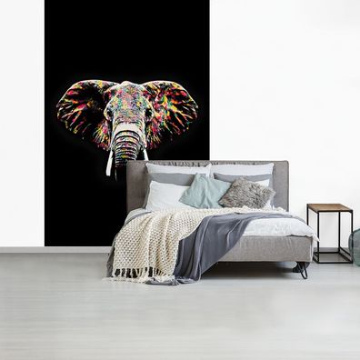 Fototapete - 145x220 cm - Elefant - Farbe - Farben (Gr. 145x220 cm)