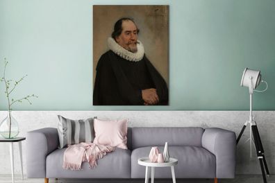 Leinwandbilder - 90x120 cm - Porträt von Abraham de Potter, Seidenhändler in Amsterda
