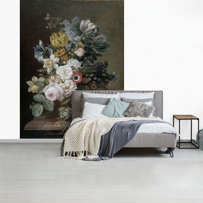 Fototapete - 175x240 cm - Stilleben mit Blumen - Gemälde von Eelke Jelles Eelkema