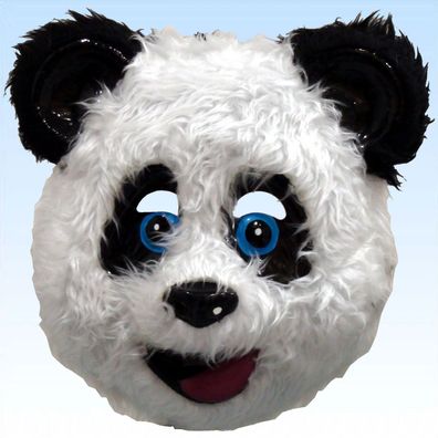 Halbmaske Bär mit Kunstfell Maske Panda Bärenmaske Faschingsmaske Tiermaske mask