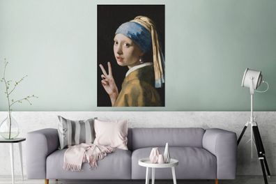 Glasbilder - 80x120 cm - Girl with a Pearl Earring - Johannes Vermeer - Frieden