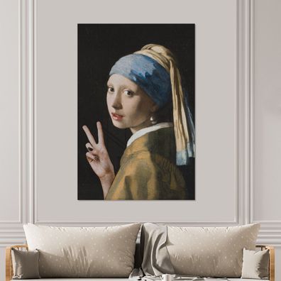 Glasbilder - 100x150 cm - Girl with a Pearl Earring - Johannes Vermeer - Frieden