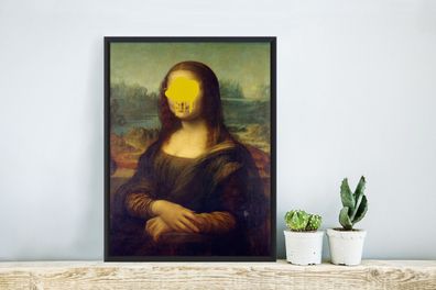 Poster - 20x30 cm - Mona Lisa - Leonardo da Vinci - Gelb (Gr. 20x30 cm)