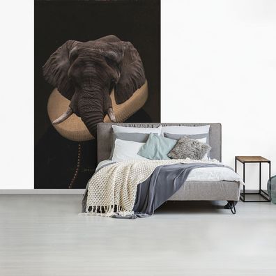 Fototapete - 145x220 cm - Alte Meister - Ölgemälde - Elefant (Gr. 145x220 cm)