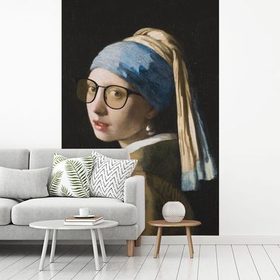 Fototapete - 145x220 cm - Mädchen mit Perlenohrring - Johannes Vermeer - Brille