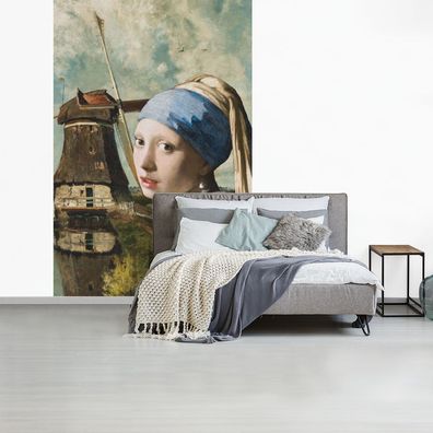 Fototapete - 145x220 cm - Mädchen mit Perlenohrring - Johannes Vermeer - Mühle