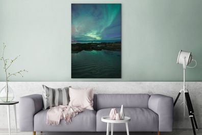 Leinwandbilder - 90x140 cm - Aurora - Eis - Alaska (Gr. 90x140 cm)