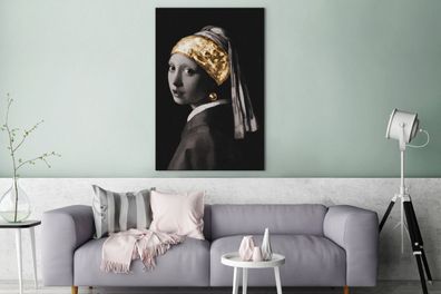 Leinwandbilder - 80x120 cm - Mädchen mit einem Perlenohrring - Johannes Vermeer - Gol