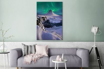 Leinwandbilder - 90x140 cm - Eis - Aurora - Schnee (Gr. 90x140 cm)