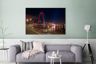 Leinwandbilder - 140x90 cm - Rotterdam - Brücke - Niederlande (Gr. 140x90 cm)