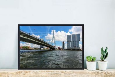 Poster - 60x40 cm - Rotterdam - Erasmus - Brücke (Gr. 60x40 cm)