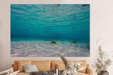 Glasbilder - 150x100 cm - Das wunderschöne Meer von Glover's Reef in Belize