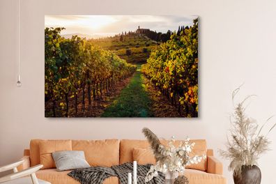 Leinwandbilder - 150x100 cm - Toskana - Landschaft - Weinberge (Gr. 150x100 cm)