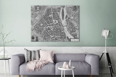 Leinwandbilder - 120x90 cm - Stadtplan - Maastricht - Vintage (Gr. 120x90 cm)